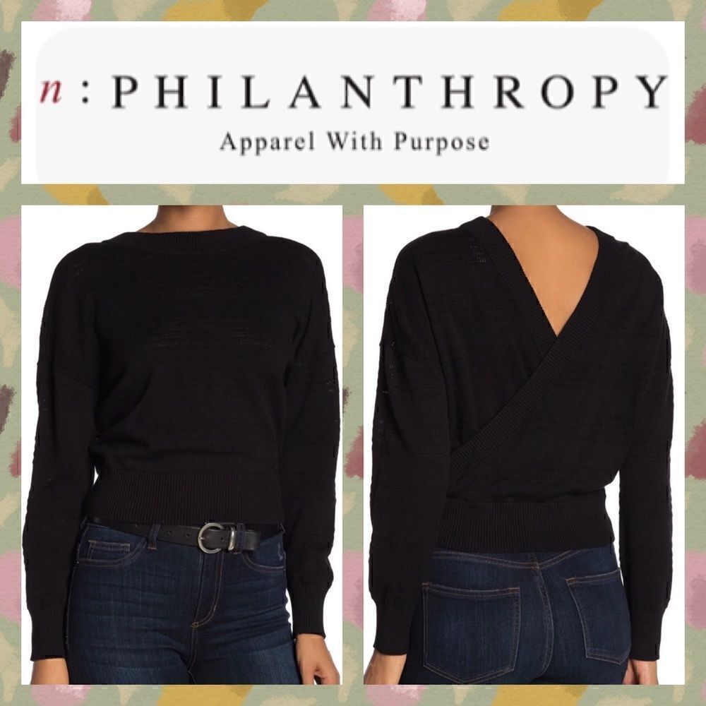 Nwt Msrp $268 N:Philanthropy Checker Pullover Sweater Women's Size Large